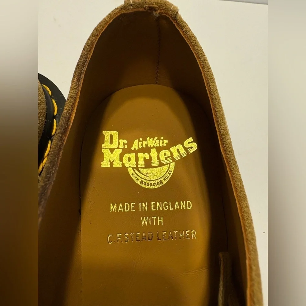 Dr. Martens 1461 Made in England Buck Suede Oxford Shoes Beige Size  Us 6 New